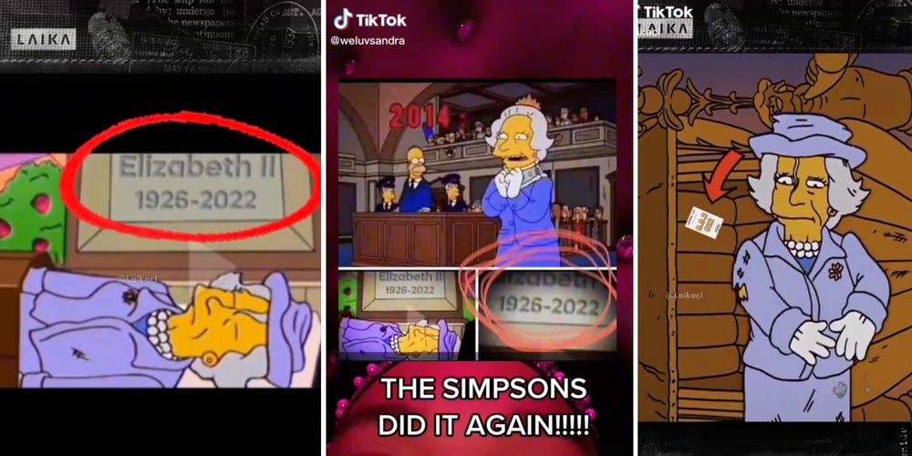 Fact Check : The Simpsons Queen Elizabeth Death