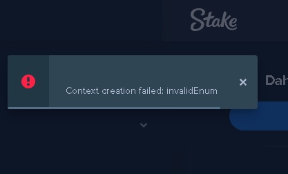 stake com context creation failed invalidenum