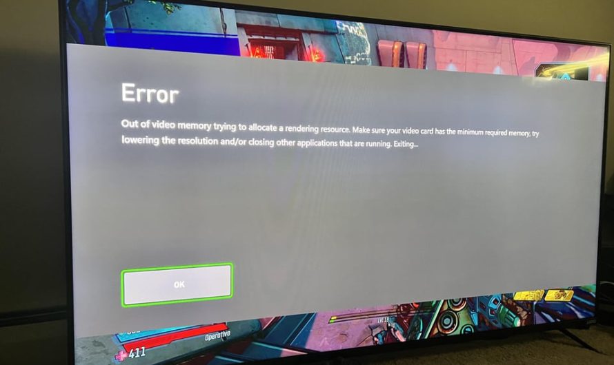 Xbox Series S out of video memory VRAM Error