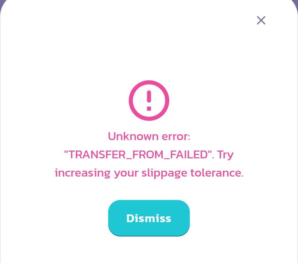 pancakeswap transfer from failed
