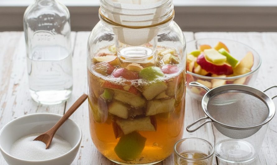 DIY Tutorial to Make Home Made Apple Vinegar